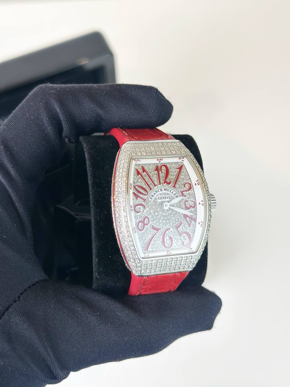 FRANCK MULLER VANGUARD RED DIAMOND DIAL WATCH