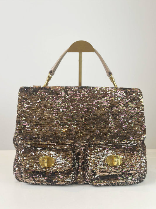 MIU MIU SEQUIN SHOULDER BAG WITH STRAP