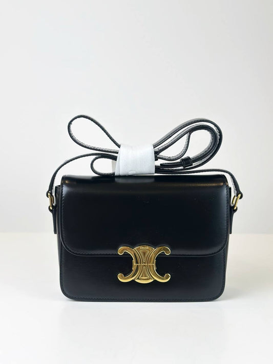 CELINE TRIOMPHE TEEN BLACK CROSSBODY BAG
