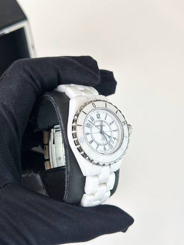 CHANEL J12 WHITE DIAL CERAMIC AUTOMATIC WATCH