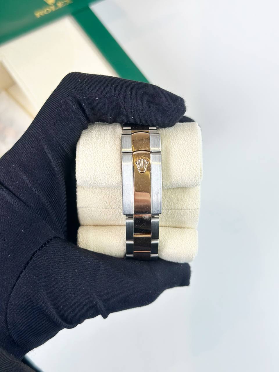 ROLEX DATEJUST ROMAN NUMERALS EVEROSE GOLD OYSTERSTEEL AUTOMATIC WATCH