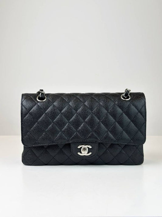 (RESERVED) CHANEL CLASSIC FLAP CAVIAR BLACK MEDIUM SHOULDER BAG SHW