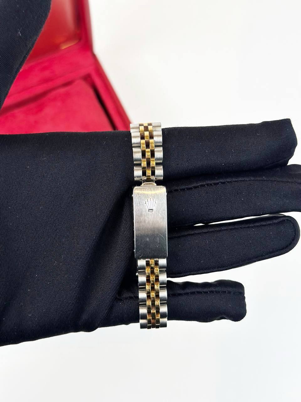 ROLEX LADY-DATEJUST ROMAN NUMERAL PYRAMID DIAL STEEL GOLD JUBILEE WATCH