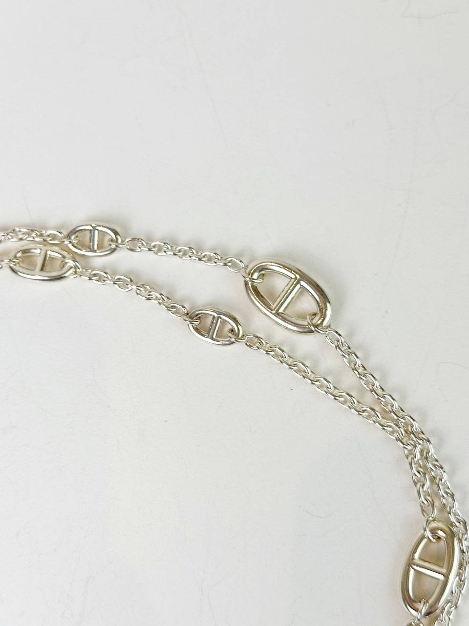 HERMES FARANDOLE SILVER LONG NECKLACE