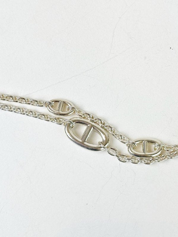 HERMES FARANDOLE SILVER LONG NECKLACE