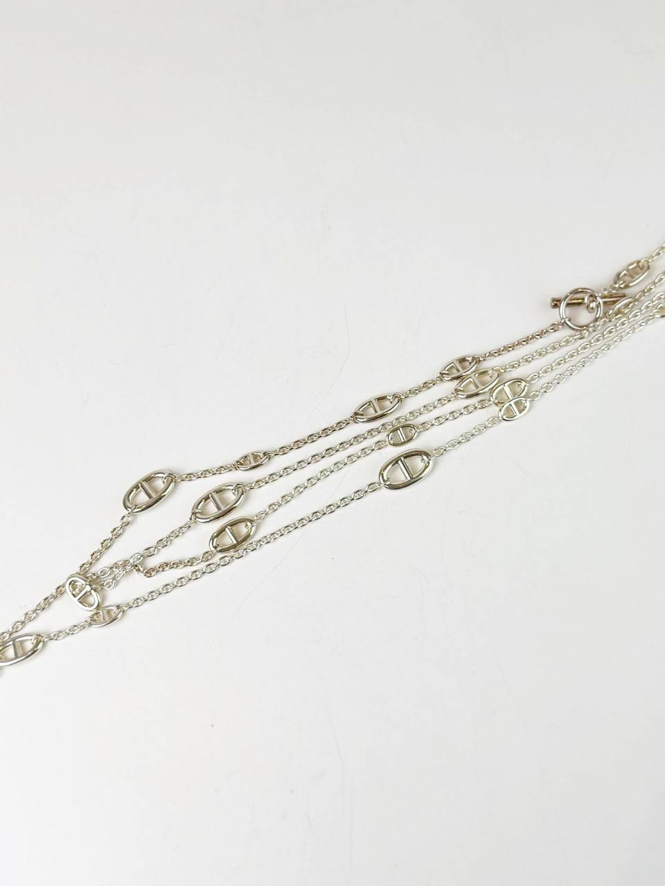 HERMES FARANDOLE SILVER LONG NECKLACE