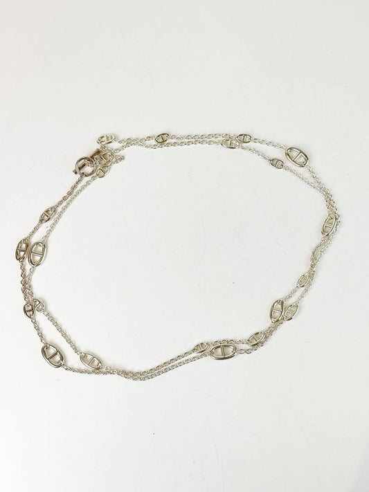 HERMES FARANDOLE SILVER LONG NECKLACE
