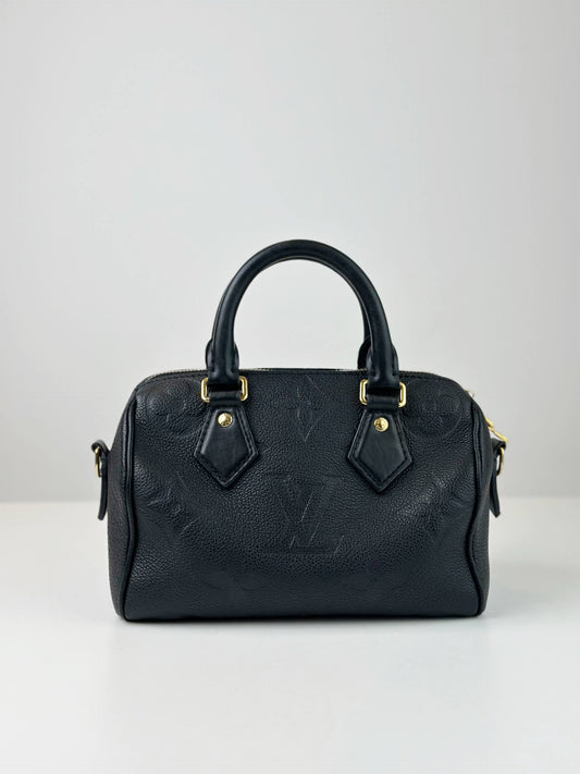 LOUIS VUITTON SPEEDY BANDOULIERE 20 EMPREINTE MONOGRAM TOP HANDLE BAG WITH STRAP