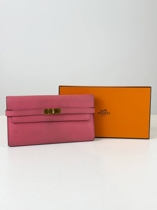 HERMES KELLY PINK WALLET