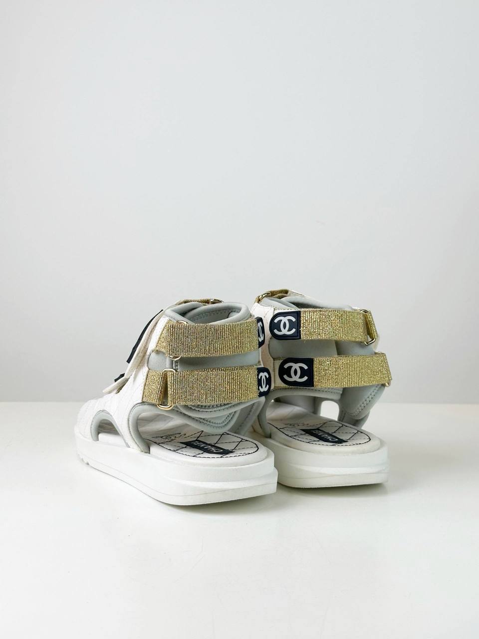 CHANEL WHITE DAD SANDALS