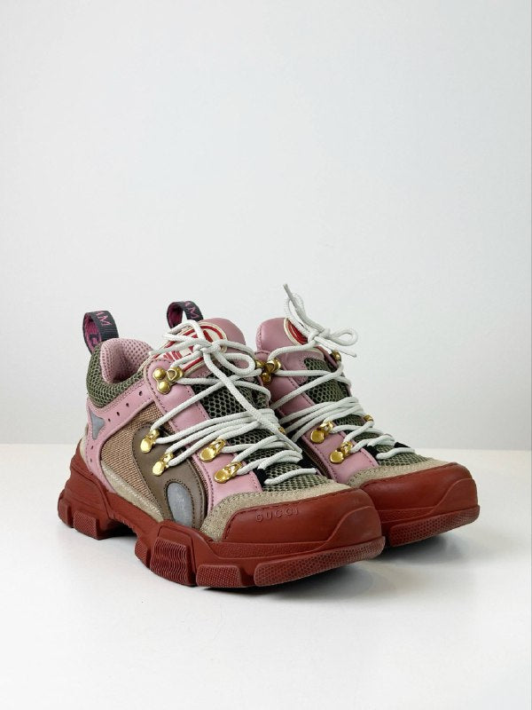 GUCCI PINK MULTICOLOR FLASHTREK SNEAKERS