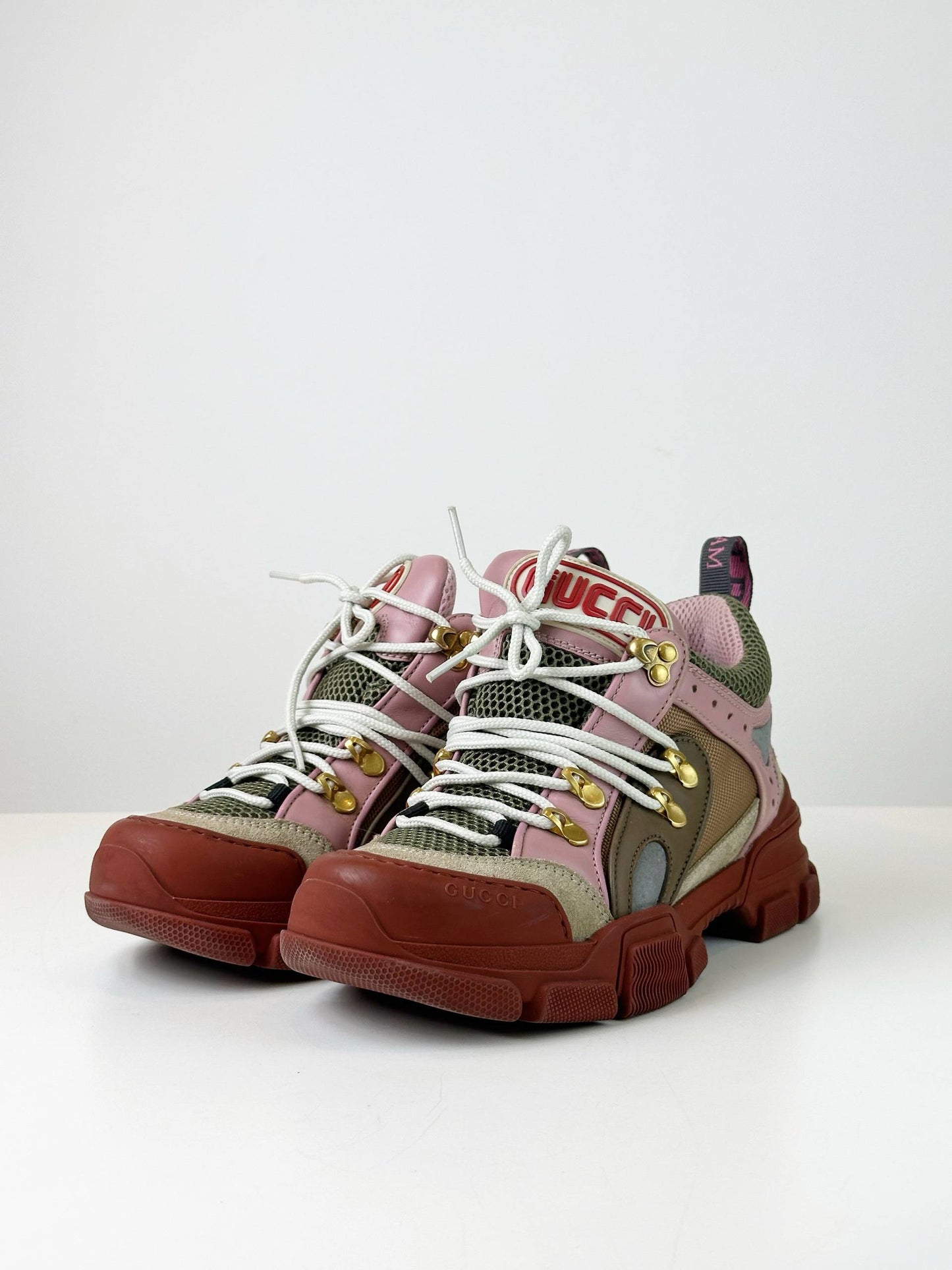 GUCCI PINK MULTICOLOR FLASHTREK SNEAKERS