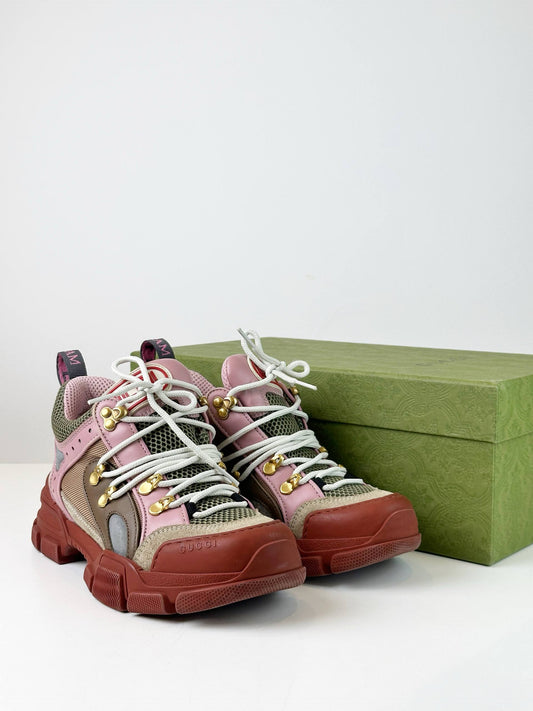 GUCCI PINK MULTICOLOR FLASHTREK SNEAKERS