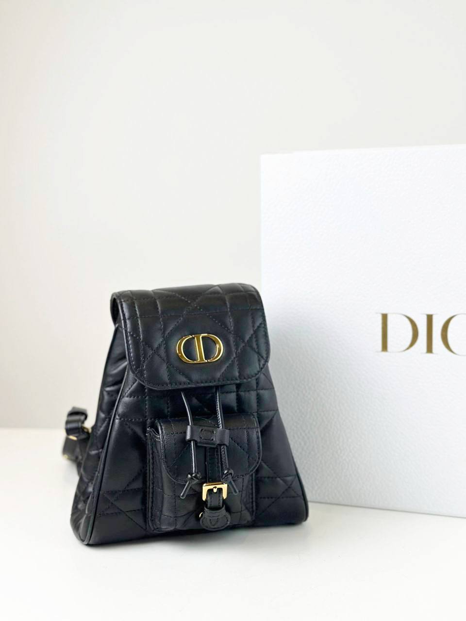 DIOR CARO NANO BLACK MACROCANNAGE BACKPACK