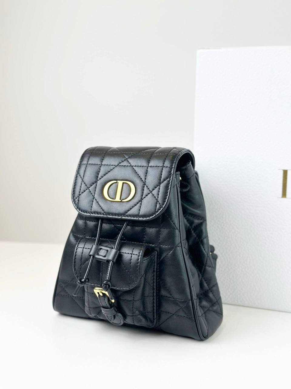 DIOR CARO NANO BLACK MACROCANNAGE BACKPACK