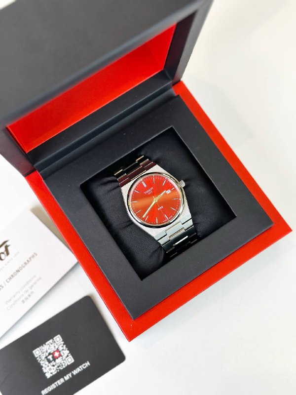 TISSOT PRX POWERMATIC 80 RED DIAL AUTOMATIC WATCH