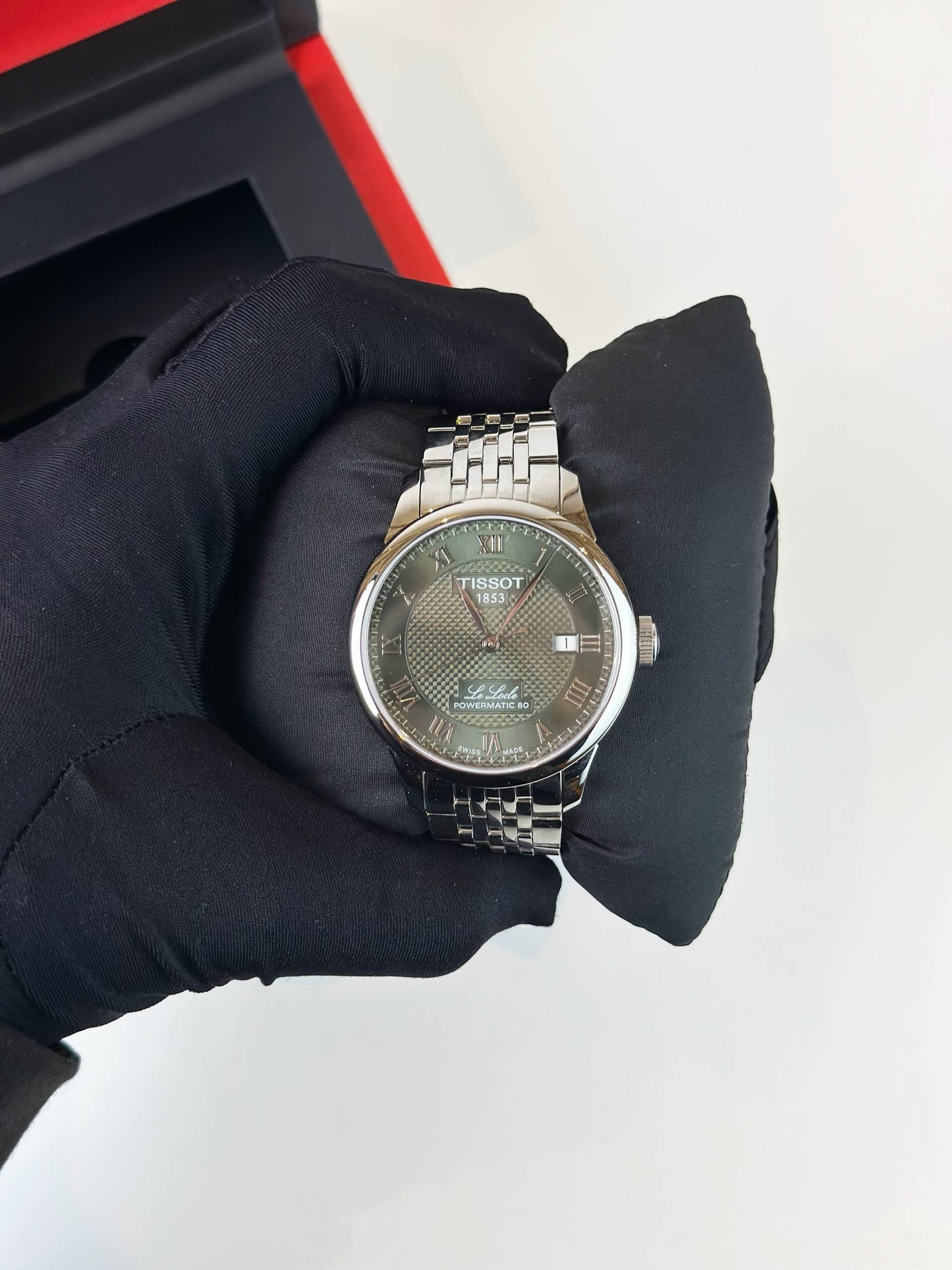 TISSOT LE LOCLE POWERMATIC 80 GREEN DIAL AUTOMATIC WATCH