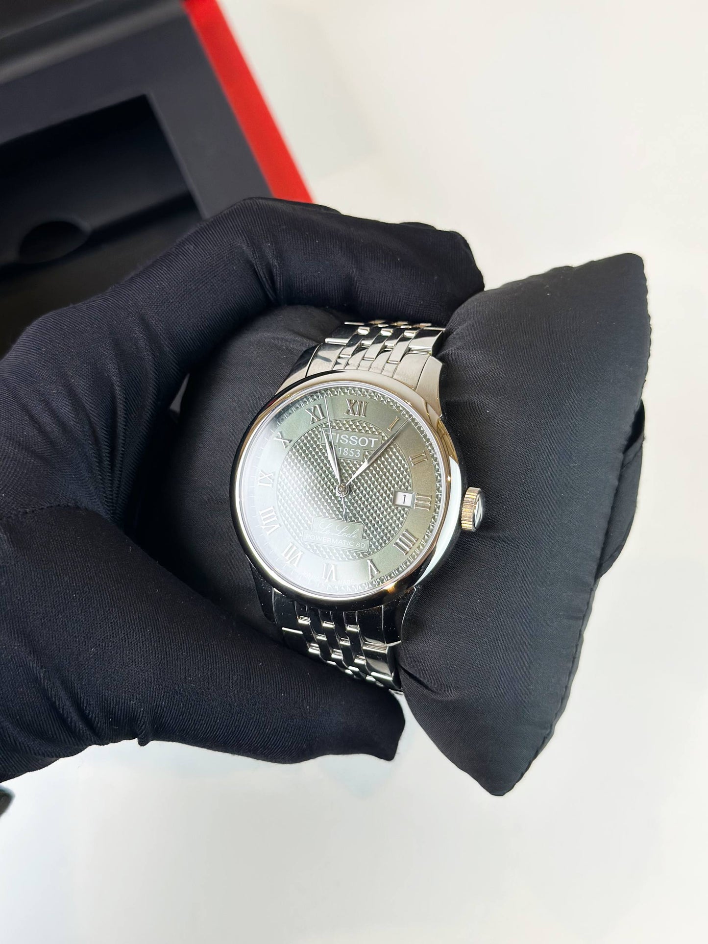 TISSOT LE LOCLE POWERMATIC 80 GREEN DIAL AUTOMATIC WATCH