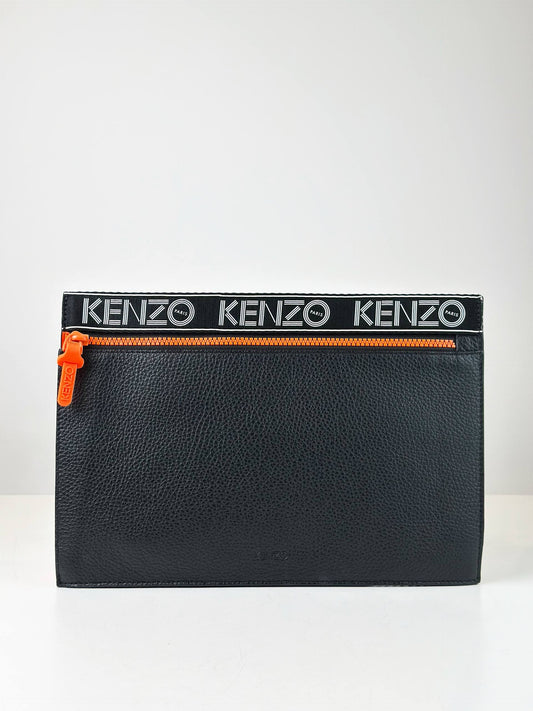 KENZO SPORT BLACK LEATHER CLUTCH
