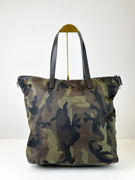 PRADA TESSUTO CAMOUFLAGE TOTE BAG