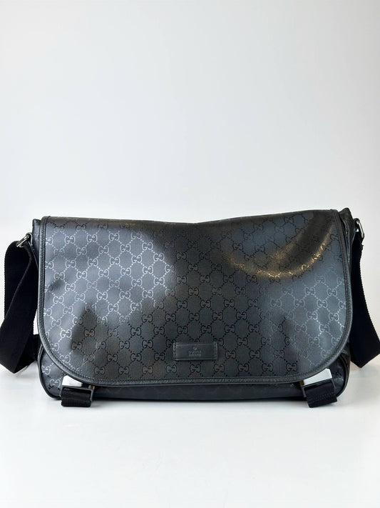 GUCCI BLACK GG IMPRIME MESSENGER BAG