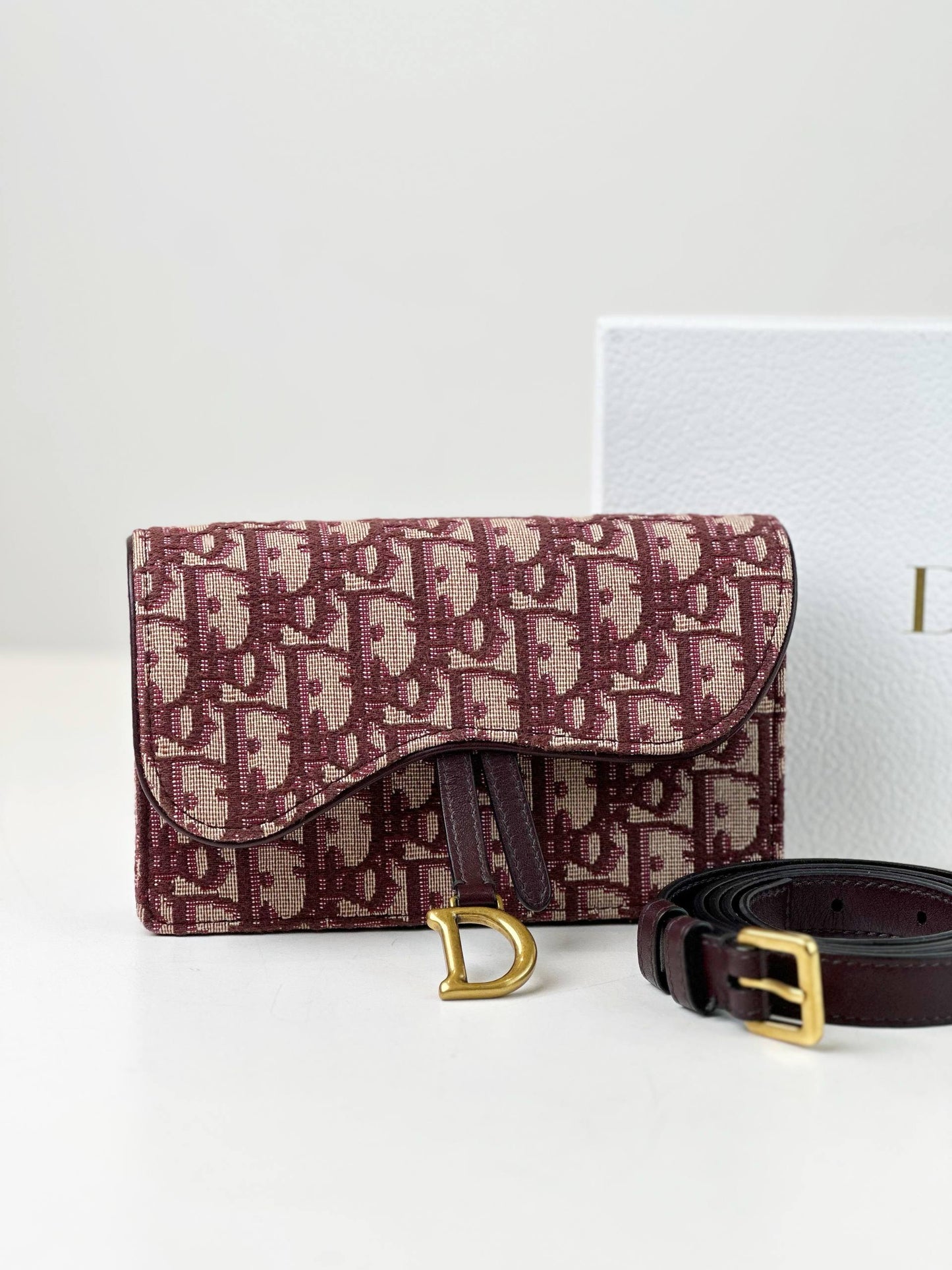 DIOR RED OBLIQUE SADDLE BELT POUCH