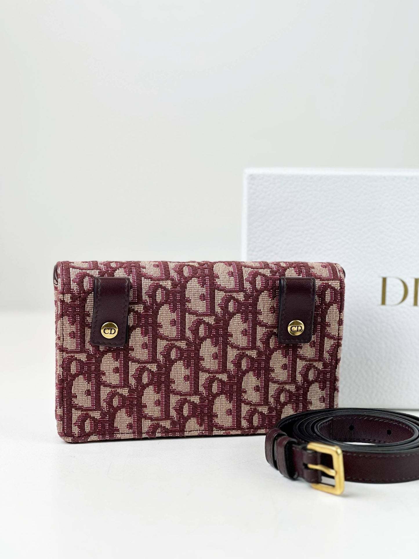 DIOR RED OBLIQUE SADDLE BELT POUCH