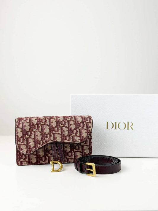 DIOR RED OBLIQUE SADDLE BELT POUCH