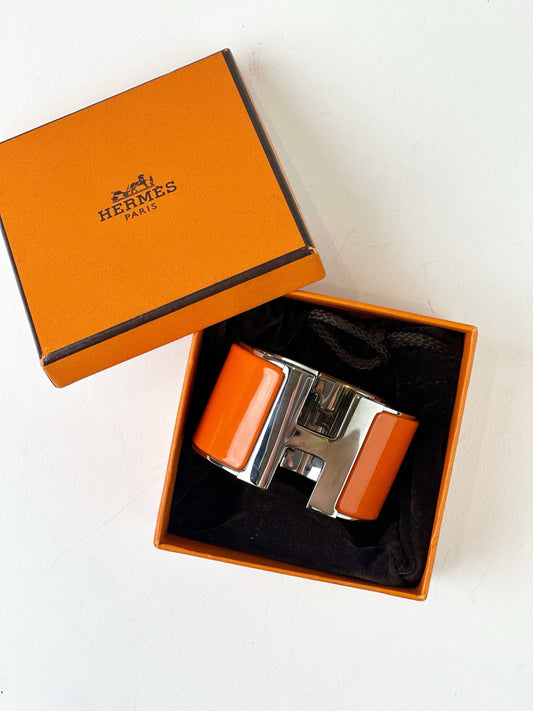 HERMES CLIC CLAC H ORANGE BRACELET