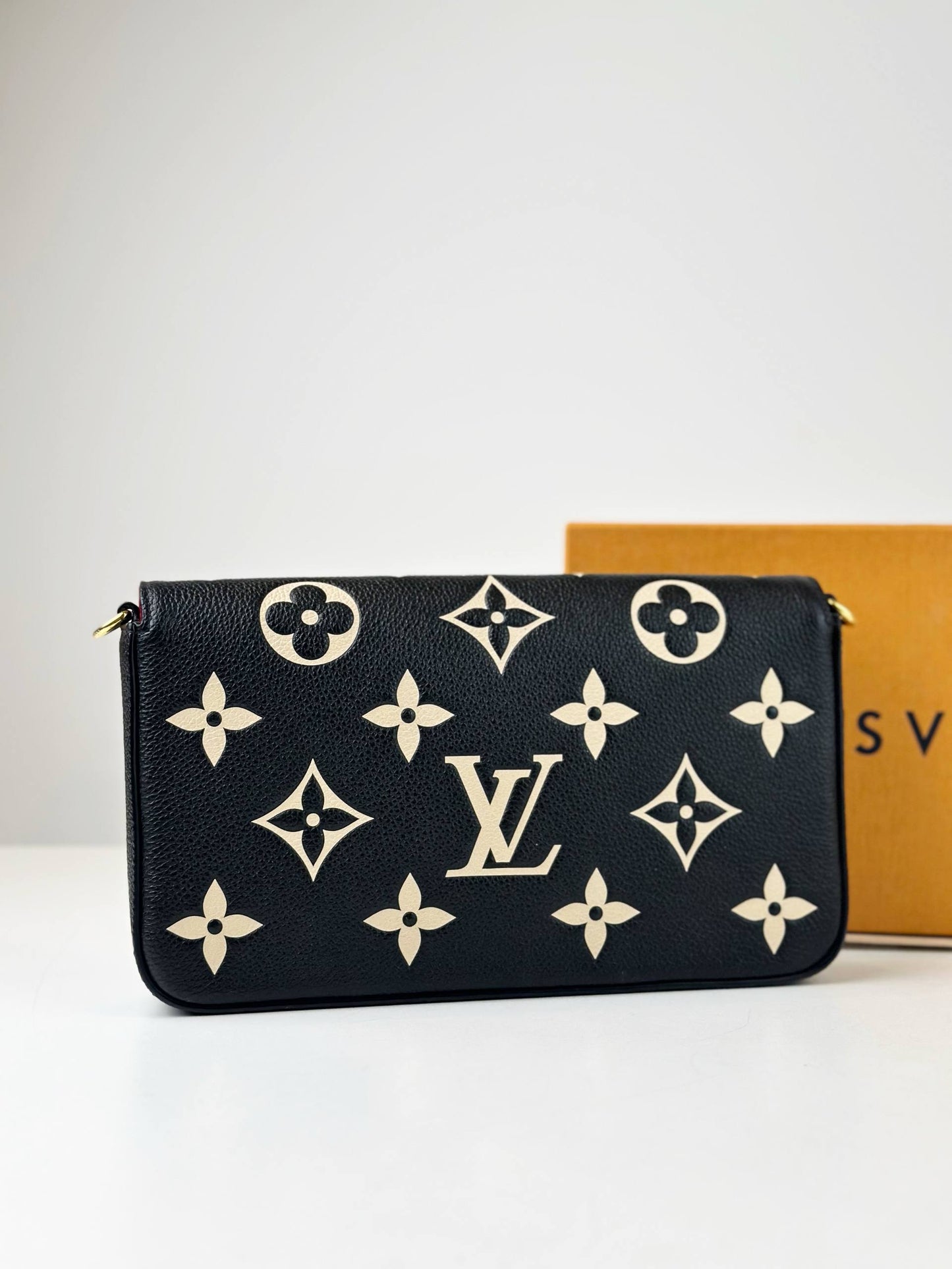 LOUIS VUITTON FELICIE EMPRIENTE MONOGRAM BICOLOR WALLET ON CHAIN
