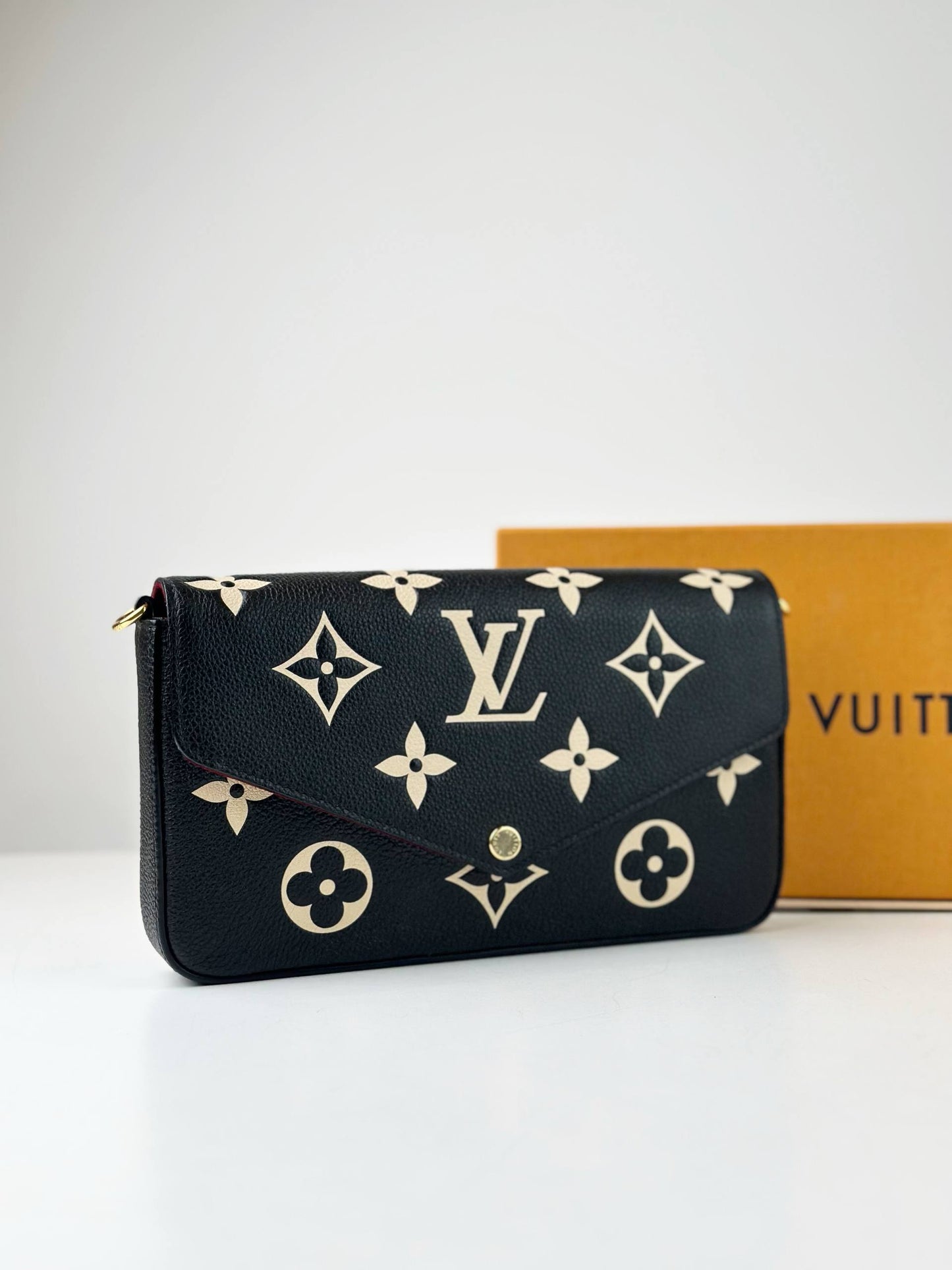 LOUIS VUITTON FELICIE EMPRIENTE MONOGRAM BICOLOR WALLET ON CHAIN