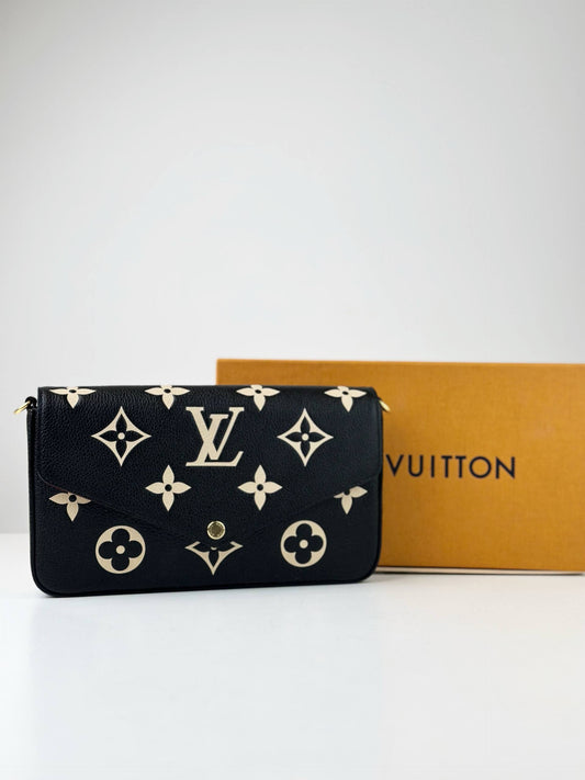 LOUIS VUITTON FELICIE EMPRIENTE MONOGRAM BICOLOR WALLET ON CHAIN