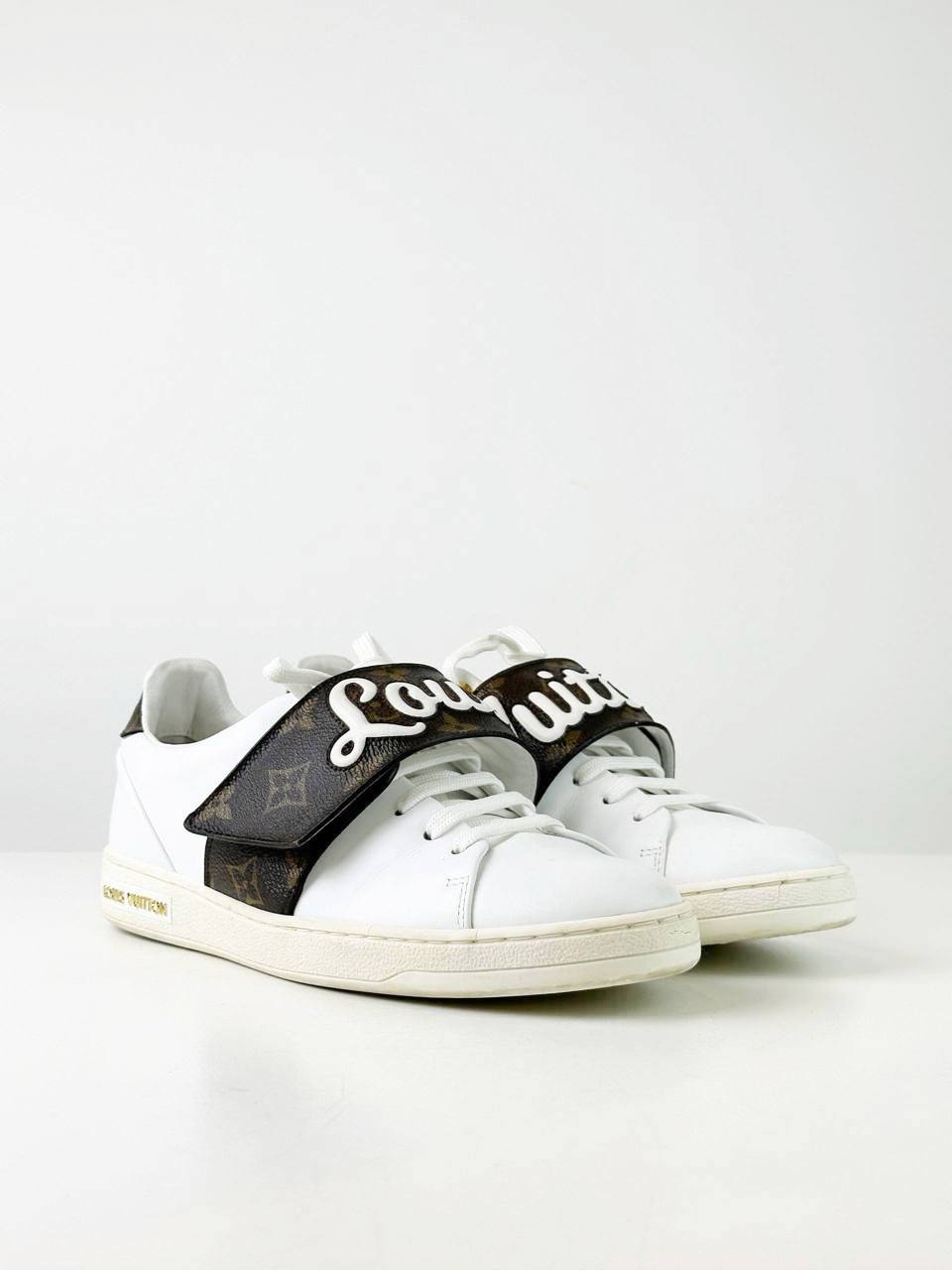 LOUIS VUITTON FRONTROW WHITE MONOGRAM SNEAKERS