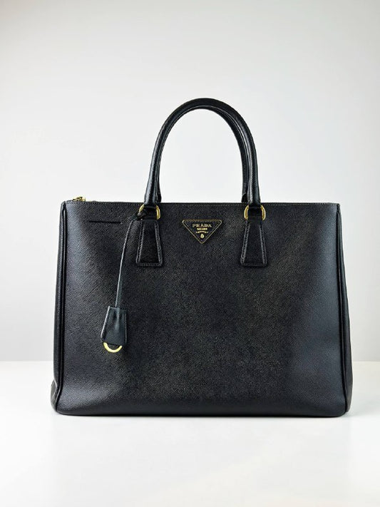 PRADA GALLERIA SAFFIANO LUX BLACK LARGE HANDBAG GHW