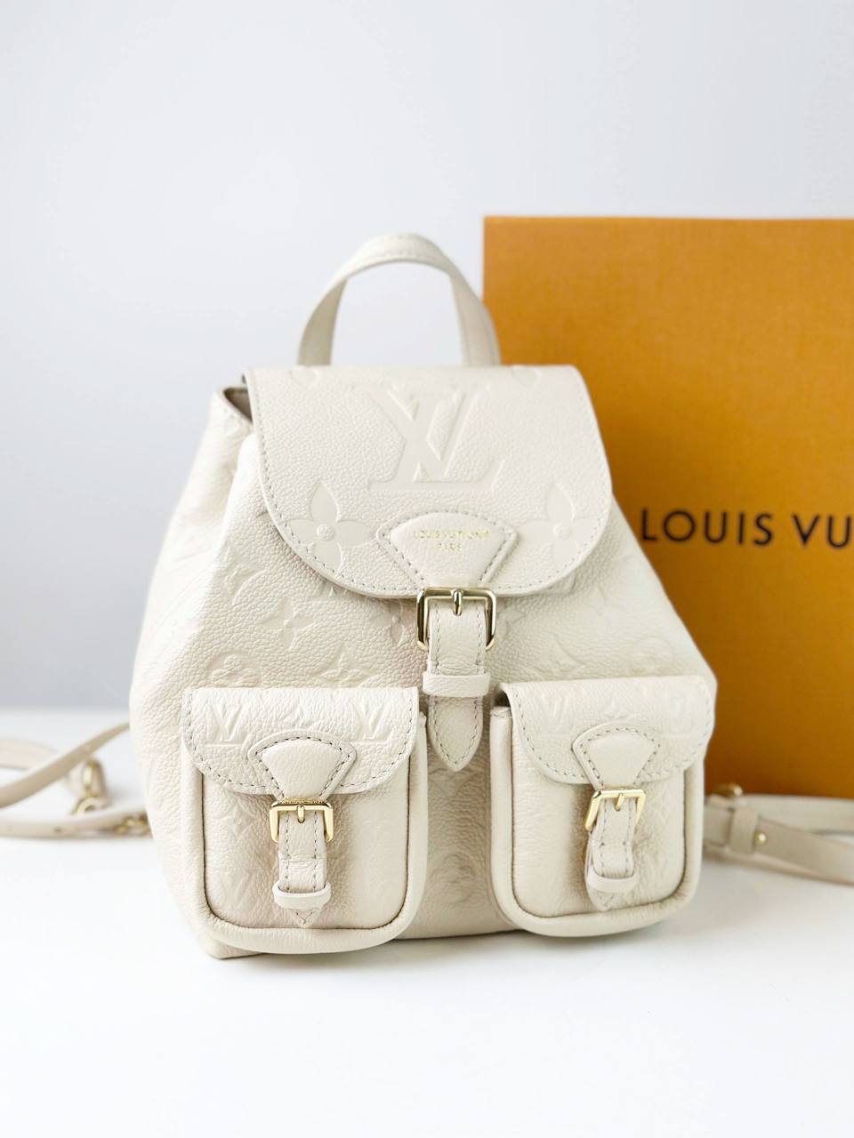 LOUIS VUITTON BACKUP CREAM EMPREINTE LEATHER BACKPACK