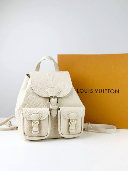 LOUIS VUITTON BACKUP CREAM EMPREINTE LEATHER BACKPACK