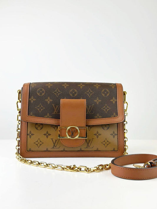 LOUIS VUITTON DAUPHINE MM REVERSE MONOGRAM SHOULDER BAG