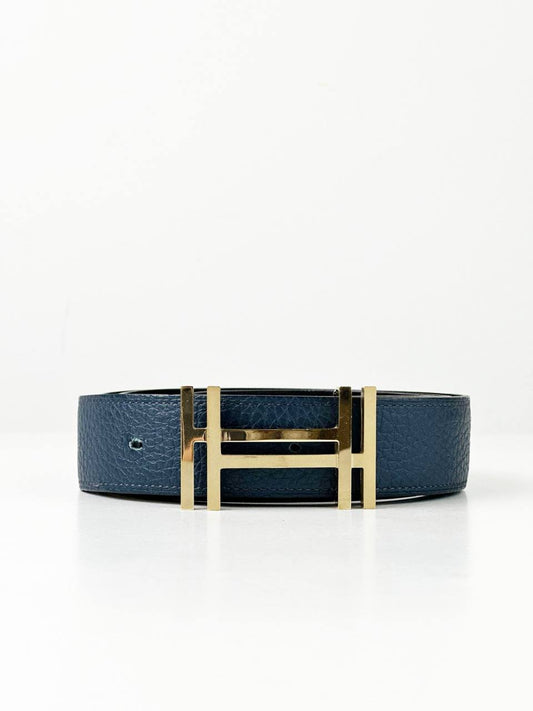 HERMES H BUCKLE NAVY BLUE BELT GHW