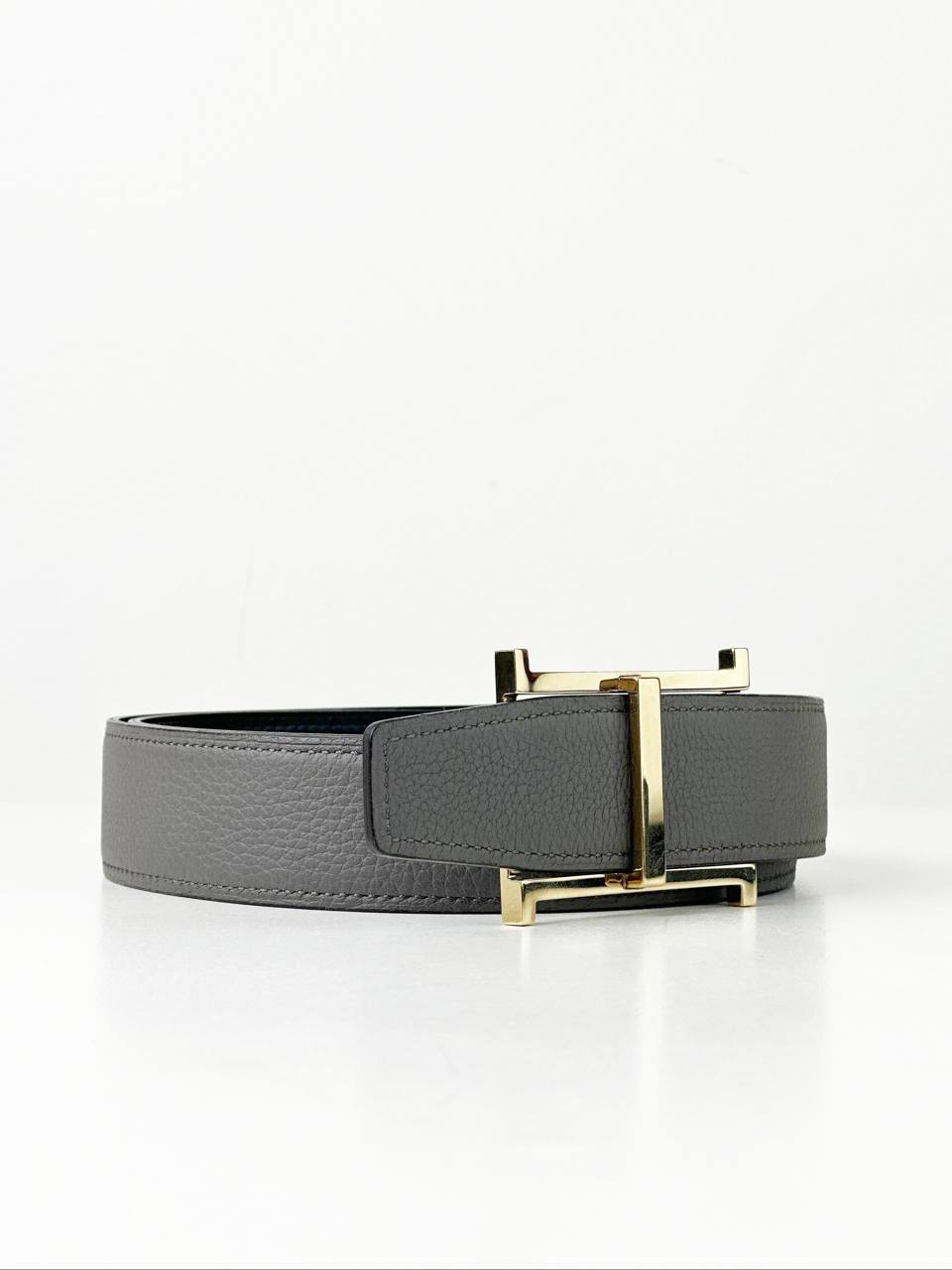 HERMES H BUCKLE GREY BELT GHW