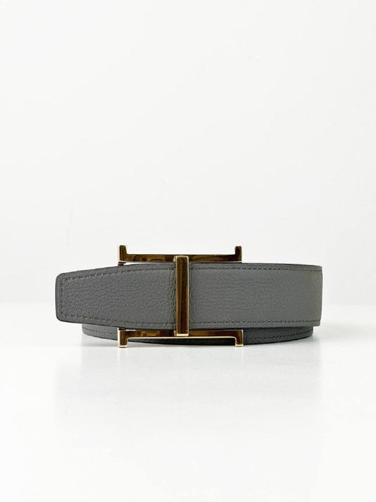 HERMES H BUCKLE GREY BELT GHW