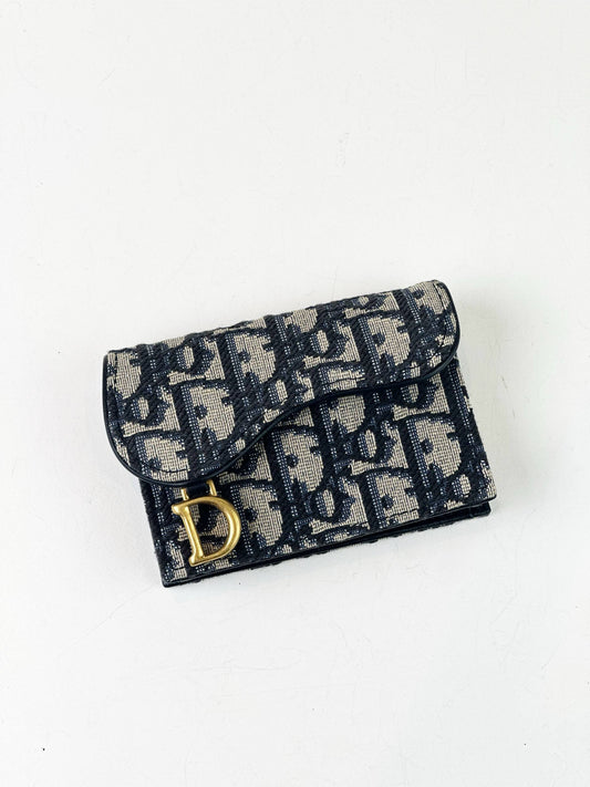 DIOR SADDLE BLOOM OBLIQUE CARD HOLDER