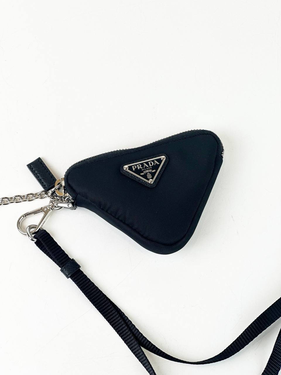 PRADA RE-NYLON BLACK LOGO POUCH