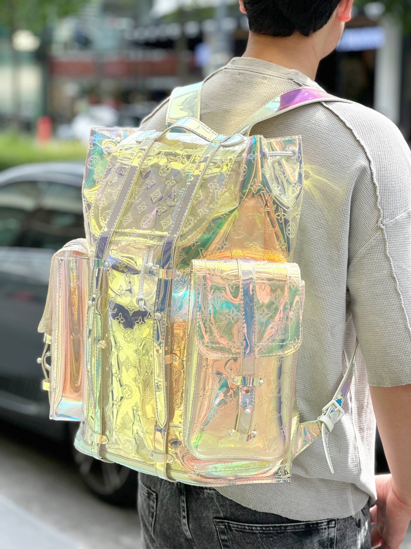 LOUIS VUITTON X VIRGIL ABLOH IRIDECENT PVC PRISM MONOGRAM GM BACKPACK
