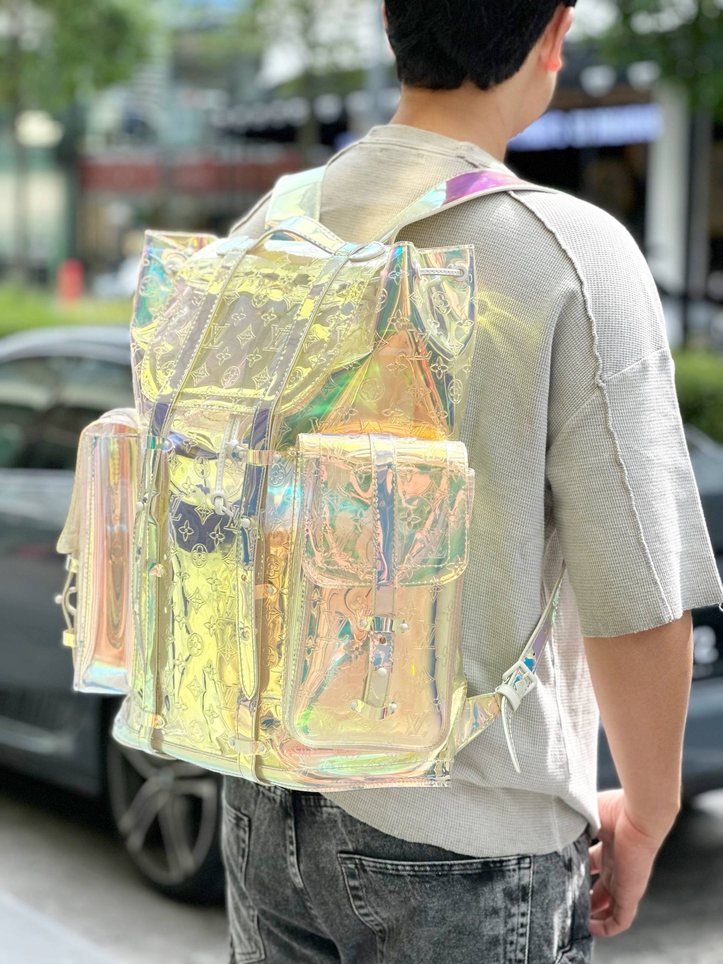 LOUIS VUITTON X VIRGIL ABLOH IRIDECENT PVC PRISM MONOGRAM GM BACKPACK