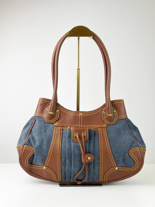 CELINE DENIM VINTAGE SHOULDER BAG