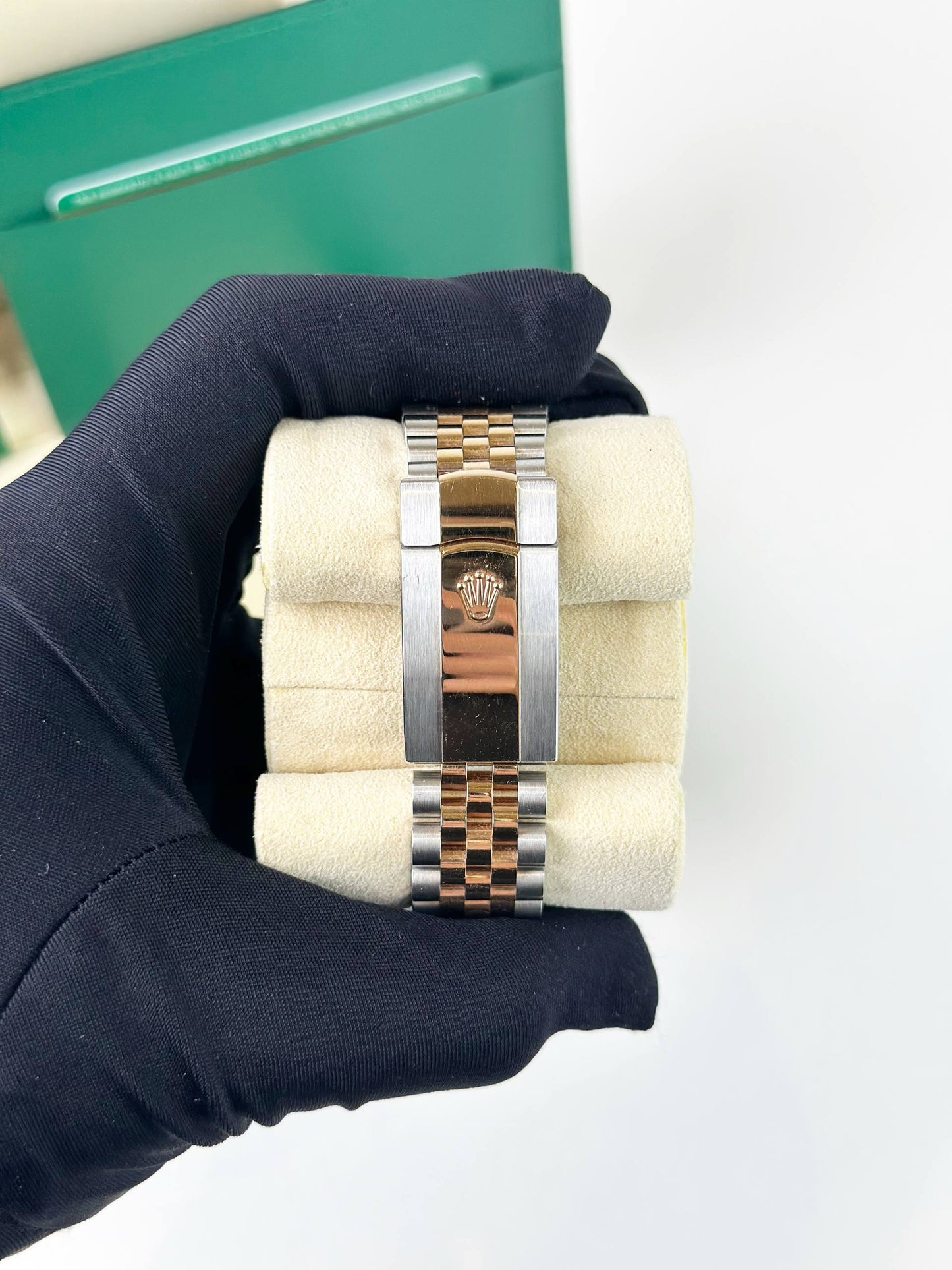 ROLEX DATEJUST 36 GREY DIAL SLATE ROMAN VI IX DIAMOND ROSE GOLD JUBILEE AUTOMATIC WATCH