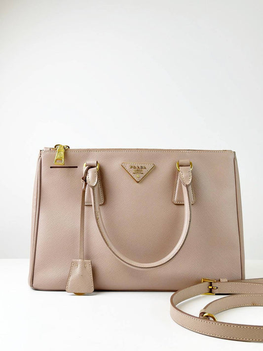 PRADA GALLERIA SAFFIANO LEATHER SMALL LIGHT PINK TOP HANDLE BAG