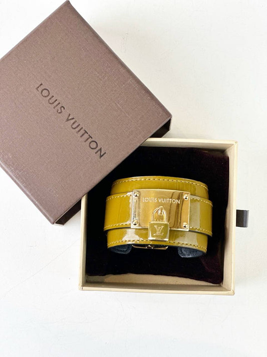 LOUIS VUITTON INFINIT YELLOW PATENT LEATHER BRACELET