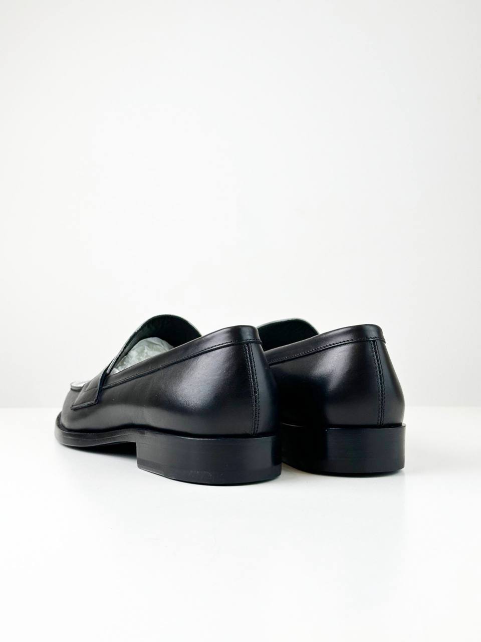 YSL BLACK WHITE PENNY LOAFERS