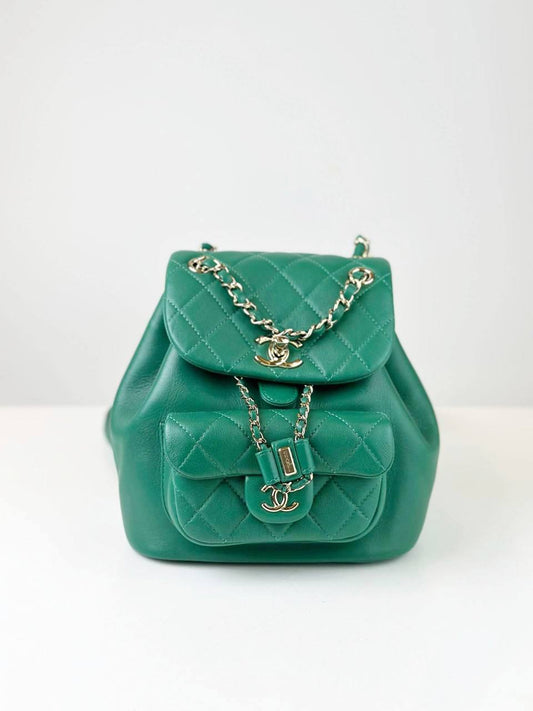 CHANEL DUMA GREEN SMALL BACKPACK GHW